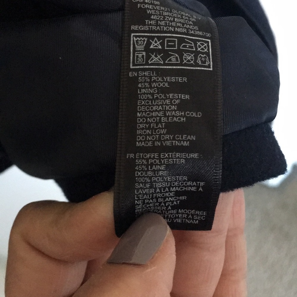 *NEW* “Forever 21,” navy blue coat with gold buttons; size small - Picture 8 of 9